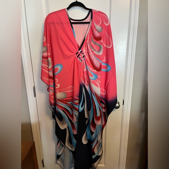 Venasha Womens Caftan Floral Print Kaftan Swimsuit Cover up Loungewear - Picture 5 of 6